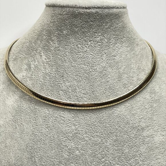 Vintage Gold Tone Hallow Omega Chain Necklace Fashion Stunning Elegant Boho - Picture 4 of 8